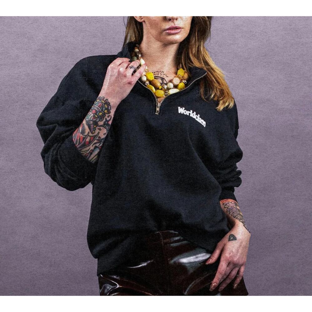 Worldclass Unisex Signature Quarter Zip Sweatshirt Size M